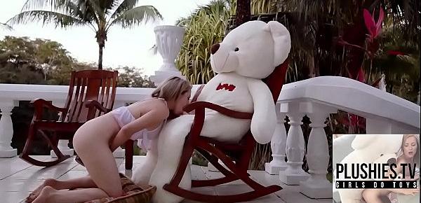  Teen girl Tracy fucked by ritch teddy bear at the  villa in a jungle of Bermuda